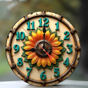Round Wooden Wall <b>Clock</b> 25x25Cm Silent Non Ticking Cafe Restaurant Decor - Product Image 2