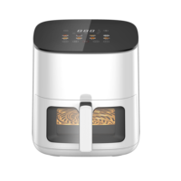 Friteuse à air numérique intelligente avec écran LED, 3 options de taille (3L/5L/7L), fenêtre transparente et système de chauffage par le haut et par le bas, écran LCD