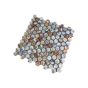 Piastrelle Backsplash con buccia e bastone 30*30cm in alluminio vetro misto 3D mosaico carta da parati stagnola pannello murale per <span class=keywords><strong>cucina</strong></span> - Product Image 2