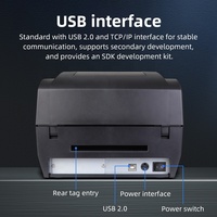 Impresora de Etiquetas RFID UHF de Escritorio, 203DPI/300DPI, Impresora de Etiquetas de Códigos de Barras por Transferencia Térmica con Interfaz USB y SDK Gratuito