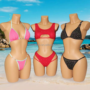 S609 بيع بالجملة مثير الكريستال منمق ارتداءها قطعة واحدة حجر الراين ملابس السباحة متجرد زي الرقص الغريبة - Product Image 6