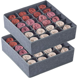 Compartiments de <span class=keywords><strong>rangement</strong></span> en tissu pliable, conteneurs avec 24 noyau, armoire et penderie pliables pour chaussettes, <span class=keywords><strong>sous</strong></span>-vêtements et cravates - Product Image 2