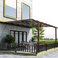 Moderne Hochbelastbare Aluminium-Terrassenüberdachung Polycarbonat-Dach Wasserdicht Taifun-Resistent Outdoor-Sonnenschutz-Markise für Villa-Terrasse