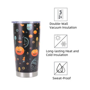 DAJI HYDRO 20oz Vaso de acero inoxidable Bonita taza de doble pared para niños Impresión de Navidad para oficina Taza de regalo de viaje Incluye tapa - Product Image 6