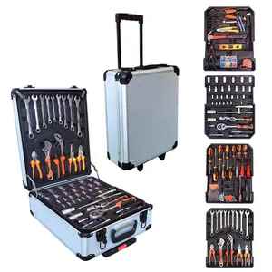 Set di Utensili in Acciaio al Carbonio da 186/187/399 Pezzi con Valigetta su Ruote, Opzione OEM e Finitura Opaca Bianca per Riparazioni <span class=keywords><strong>Auto</strong></span> e Uso Domestico - Product Image 1