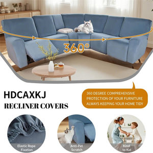 Funda de Sofá de Terciopelo Elástico Premium con Dobladillo Elástico - Funda de Repuesto Directa de Fábrica para Sala de Estar de Apartamento - Product Image 6