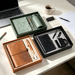 Coffret cadeau de luxe personnalisé OEM ODM avec accessoires personnalisés : carnet, stylo, clé USB, mug, gobelet pour les employés et usage au bureau - Product Image 1