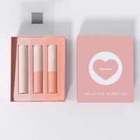 Boîtes en papier rose pour gloss à lèvres, boîte en papier pour gloss à lèvres, boîte cadeau pour rouge à lèvres avec insert en papier