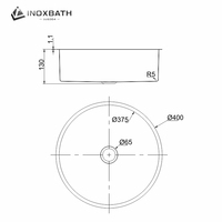Lavabo de salle de bain moderne à encastrer sous le plan de travail, conçu pour les projets en métal, lavabo sous-monté pour salle de bain