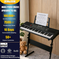 Teclado Electrónico de 61 Teclas al por Mayor, Piano de Plástico 665 para Principiantes, Portátil para Viajes, Funciona con Pilas AA, para Estudiantes y Práctica en Casa