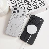 Coque de téléphone souple en TPU à peinture métallique pour iPhone 17 Air 16 Pro Max 15 14 13 12 11 Plus XR X avec support magnétique et protection intégrée