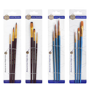 Brosses à cheveux plates à manche en bois pratiques pour artistes ensemble <span class=keywords><strong>de</strong></span> peinture à l'huile acrylique aquarelle avec cheveux en nylon pour peintres - Product Image 5