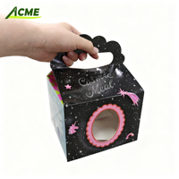 Boîte d'emballage pour pâtisserie en carton blanc de qualité alimentaire avec fenêtre transparente et poignée pour cupcakes, desserts à emporter