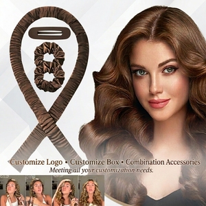 custom logo 2026 Satin Tie Dye Heatless <strong>Curler</strong> Sets <strong>No</strong> <strong>Heat</strong> <strong>Hair</strong> Curling Rod Soft Cotton Filled <strong>Hair</strong> Styling Tool for Women - Product Image 6