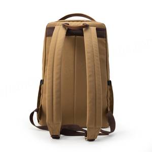 Mochila para portátil Unisex de lona completa marrón de estilo Vintage de alta calidad, impermeable, antirrobo, cierre de cremallera, 24L, viaje USB - Product Image 4