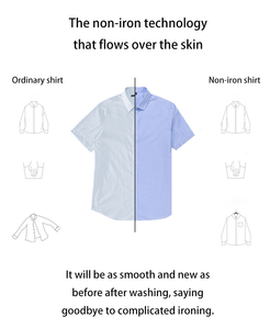 Camicia a maniche corte da <span class=keywords><strong>donna</strong></span> in tessuto di cotone con scollo a V camicia da ufficio formale a righe blu uniforme da ufficio per <span class=keywords><strong>donna</strong></span> - Product Image 3