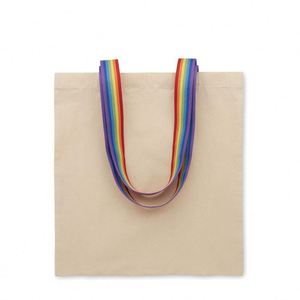 Sac fourre-tout en coton 180 g/m² personnalisé avec logo imprimé numériquement, couleurs mélangées, poignées arc-en-ciel, pour usage quotidien et rentrée scolaire - Product Image 4