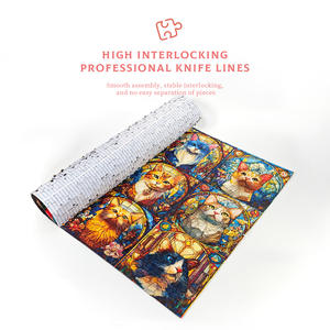 Puzzle en verre coloré pour adultes, 1000 pièces, jeu éducatif stimulant, coffret cadeau familial, Rompecabezas de haute qualité - Product Image 4