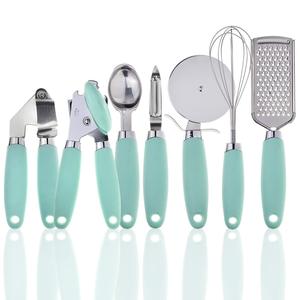 Ensemble d'ustensiles de cuisine en acier inoxydable 7 pièces avec poignée douce au toucher, kit d'outils de cuisson, ouvre-boîte, éplucheur, râpe, fouet, cuillère - Product Image 2