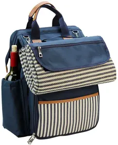 Blue Cheap Vinyl Custom Insulated Portable Bag for Picnic |Beach |Work |Trip Fresh Food Beer Carry Cooler Tote Bag