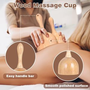 Ensemble de madérothérapie CZFIT, ensemble de massage anti-cellulite, rouleau en bois de hêtre, outil de drainage lymphatique, masseur modèle Y012 15,3 pouces - Product Image 2