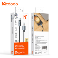 Mcdodo 689/691/715/726 Cable de Metal Led Nylon trenzado de carga rápida Vooc/Afc/Scp/QC4.0 Cable Tipo-C USB 3A para iPhone Cable de datos