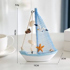 11*17 cm voilier en bois modèle nautique décoration <span class=keywords><strong>de</strong></span> la maison bureau bureau ornement bateau ancre gouvernail filets <span class=keywords><strong>de</strong></span> <span class=keywords><strong>pêche</strong></span> anniversaire - Product Image 6