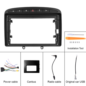 Marco de Radio para Auto Podofo de 9'' con Kit Especial para Instalación sin Daños y Canbus para Peugeot 308 408 (2007-2015), Accesorios para Estéreo de Auto Android - Product Image 6