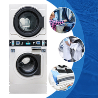 Mesin Cuci dan Pengering Koin Harga Pabrik, Mesin Cuci Tumpuk 12/15/20/25kg untuk Laundry