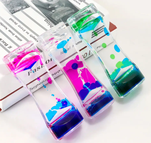 Sanead 플로팅 컬러 믹스 환상 타이머 장식 책상 액체 운동 비주얼 슬림 액체 오일 아크릴 모래 시계 타이머 시계 - Product Image 4