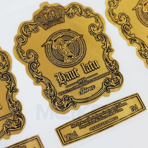 गर्म बिक्री 3 डी नरम एल्यूमीनियम तांबे के गोल लोगो स्टिकर को बोतलों के लिए मजबूत चिपकने वाला नरम धातु का भ्रूण लेबल - Product Image 5