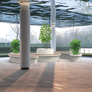 Y815 set da tavolo da banco a forma di luna mobili di lusso personalizzati di alta qualità decorazione vaso di fiori sedia da banco per arte pubblica commerciale - Product Image 6