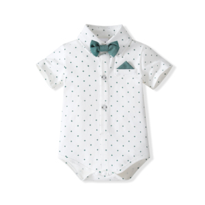 Catpapa - Conjunto de 3 Piezas <span class=keywords><strong>para</strong></span> Bebé <span class=keywords><strong>Niño</strong></span>, Estilo Caballero, Mono Estampado, Pantalones Cortos Azul Claro, Tirantes, Traje Formal - Product Image 6