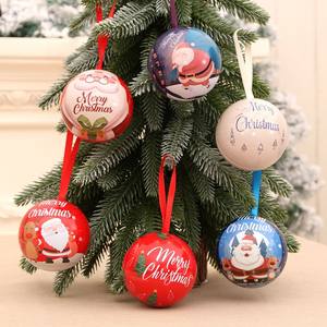 Hot Selling Christmas Ball Shape <b>Tin</b> Box With Ribbon Eyelash Boxes Empty Case Tinplate Candy Box - Product Image 5