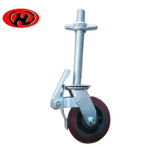 Hot Selling Long Stem Threaded Adjustable Scaffolding <strong>Caster</strong> Wheel with Brake Made in China - Product Image 1