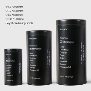 Bán Buôn Thiết Kế In Ấn Cấp Thực Phẩm Kín Vòng Đen Matte Tins Tùy Chỉnh Cà Phê Thiếc Có Thể Trà Kim Loại Tins Container Với Nắp - Product Image 2