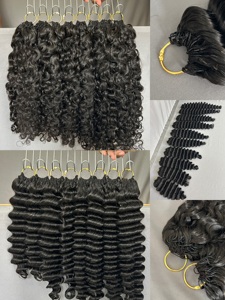 Extensiones de Cabello Humano Rizado para Crochet, Trenzas de Cabello Humano con Nudos Milagrosos, 50g - Product Image 1