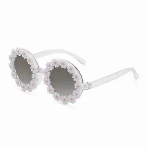 Wholesale Flower Rimless Sunglasses Floral Sunglasses Promotion Gift Plastic Giveaway Sunglasses