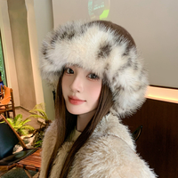 Gorro de esquí de piel sintética ruso grueso y esponjoso para mujer, gorro de invierno para exteriores, gorro nuevo, gorro de piel sintética, gorros