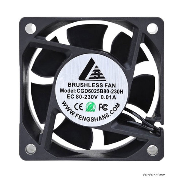Factory Price OEM/ODM 60x60x25mm 80-230V 4500 RPM Low noise High Speed Axial Flow Fans EC Electronic Brushless Cooling Fan
