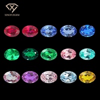 Pierres synthétiques colorées en vrac, pierres précieuses cultivées en laboratoire, saphir taille ovale, haute qualité, 1 carat, pour la fabrication de bijoux