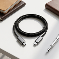 Vente en gros d'usine, chargeur USB 3.1 Type-C 240W, charge rapide 5A 10 Gbps, câble de données en nylon pour téléphone portable et appareils Android