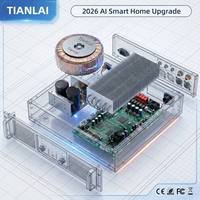Prosesor Audio PA Digital Tianlai 2026 AI Smart Home Upgrade Rak Mount Dengan Pengatur Gain, Tombol Nav, dan Layar untuk Studio Grosir