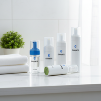 Bouteille en mousse PET vide de 50 ml et 100 ml, ronde, pour savon liquide et crème, avec pompe pulvérisatrice, emballage en plastique pour soins de la peau, bouteille cosmétique