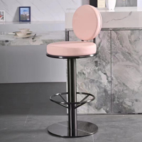 Hot Selling Edelstahl Drehbarer drehbarer Barhocker Gepolsterter Sitz Küchen insel Rosa Bar stühle Für Zuhause