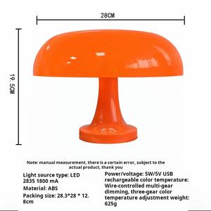 Led Mushroom Hotel Dormitorio Mesita de noche Decoración para el hogar Iluminación Lámpara de mesa de escritorio minimalista moderna para sala de estar - Product Image 6
