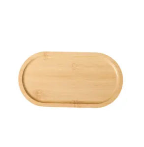 Simple Home Snacks Nuts Bamboo Tray Desktop Storage Solid Wooden Tray High Appearance Square Round Triangle Partition Salver