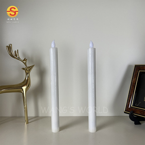 <strong>White</strong> Wax LED Flickering Tapered <strong>Candles</strong> D2.1*H25cm 2*AAA Battery Operated <strong>Taper</strong> <strong>Candles</strong> - Product Image 5