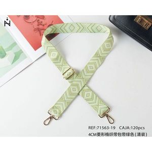 Cintura per Borsa con Motivo a Rombi in Tessuto da 4 Cm, Colore Rosso Rosa - Product Image 1