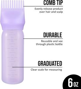 Venta Directa de Fábrica: Botella Aplicadora de Tinte para Raíces con Peine de 6oz, Botella para Teñir el Cabello con Logotipo/Colores Personalizados, Botella Aplicadora de Aceite Capilar - Product Image 2